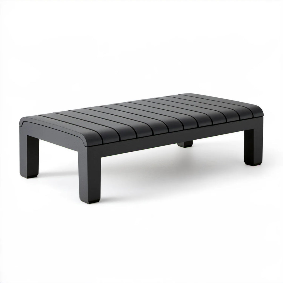 Czarny aluminiowy stolik ogrodowy 120 x 60 x 35 cm