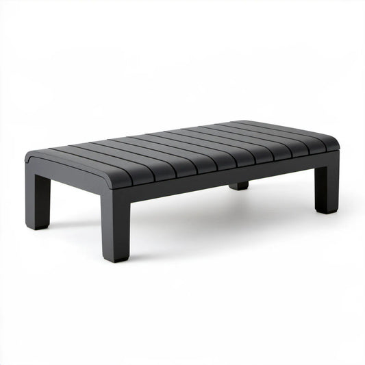 Czarny aluminiowy stolik ogrodowy 120 x 60 x 35 cm